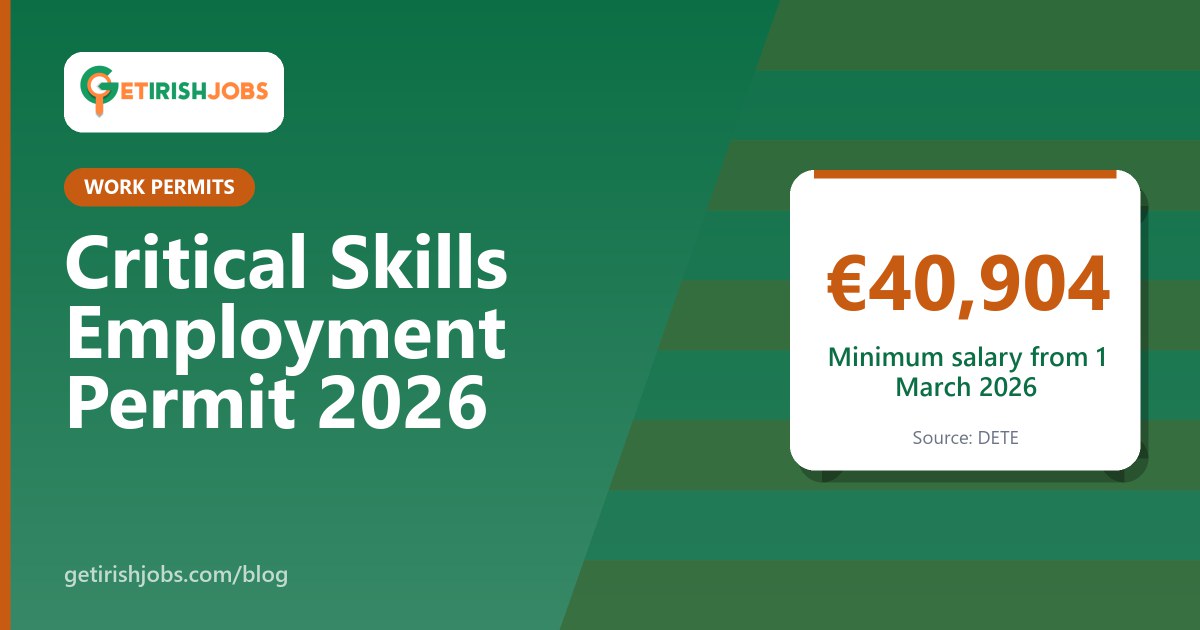 Skilled worker holding a passport and an Irish employment permit